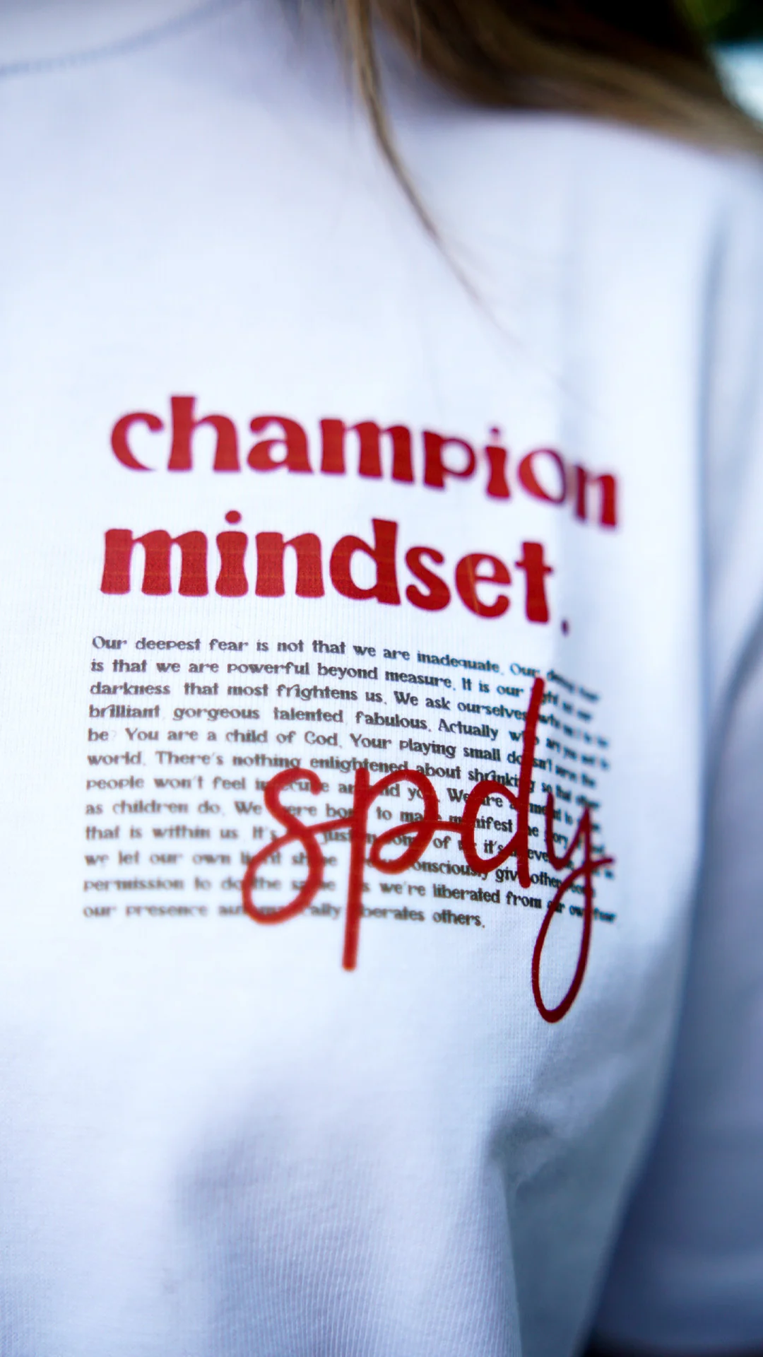 "Champion Mindset" Beyaz Tişört - Görsel 2