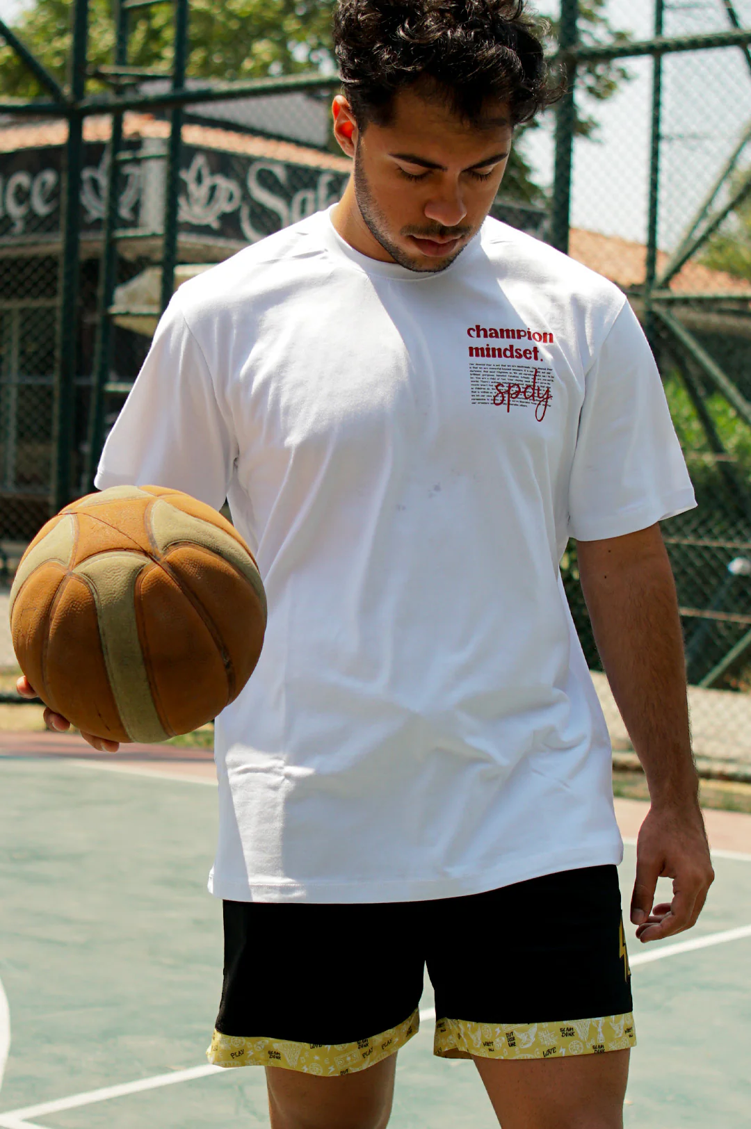 "Champion Mindset" Beyaz Tişört - Görsel 4